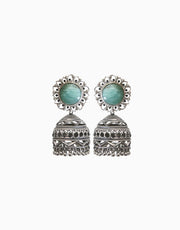 Hyperbole - Nakshi Earrings With Green Aventurine - INDIASPOPUP.COM
