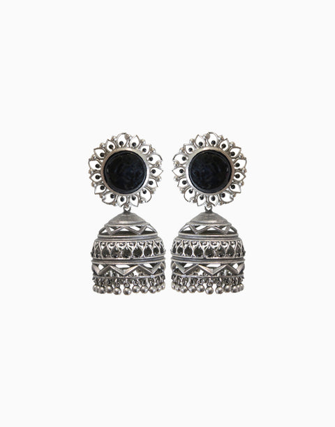 Hyperbole - Nakshi Earrings With Black Onyx - INDIASPOPUP.COM