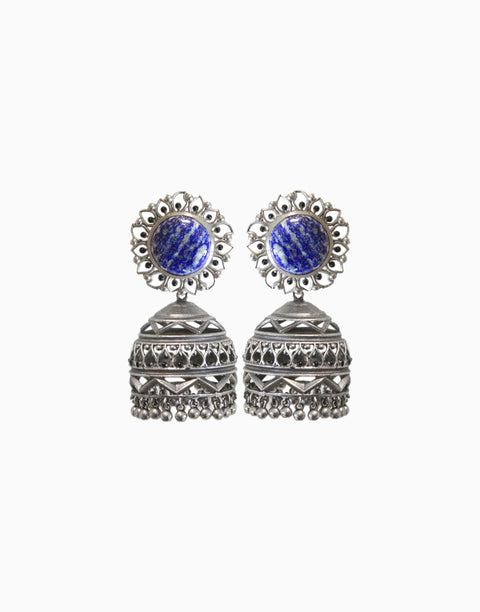 Hyperbole - Nakshi Earrings With Blue Lapis - INDIASPOPUP.COM