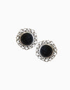 Hyperbole - Silver Bloom Studs With Black Onyx - INDIASPOPUP.COM