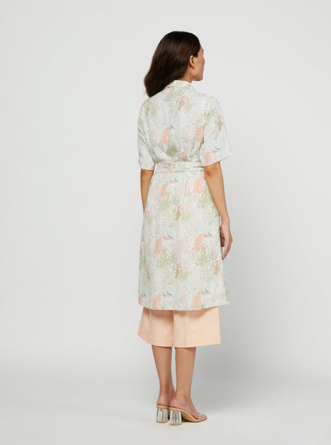 Meadow-Pink Linen Dress-INDIASPOPUP.COM