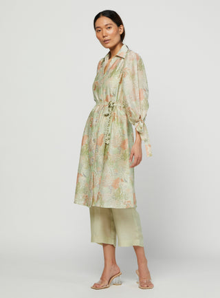 Meadow-Green Moss Lace Dress-INDIASPOPUP.COM