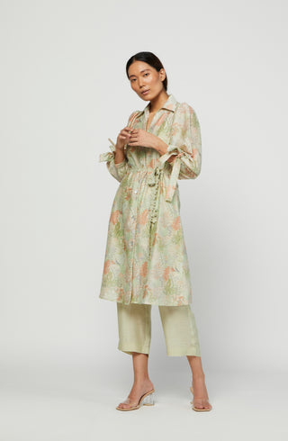 Meadow-Green Moss Lace Dress-INDIASPOPUP.COM