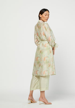 Meadow-Green Moss Lace Dress-INDIASPOPUP.COM