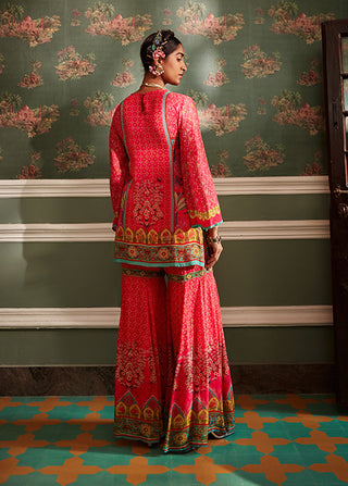 Kalista-Sahiba Hot Pink Gharara Set-INDIASPOPUP.COM