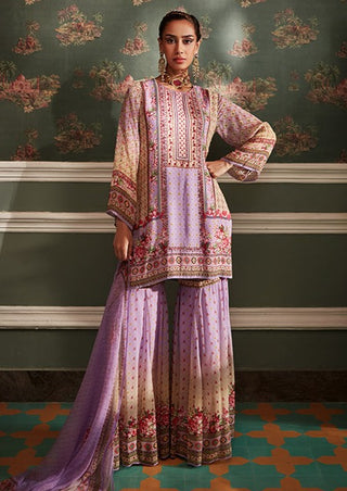 Kalista-Zareen Lilac Gharara Set-INDIASPOPUP.COM