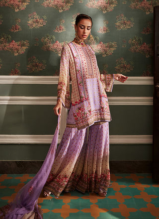 Kalista-Zareen Lilac Gharara Set-INDIASPOPUP.COM