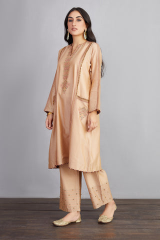 Torani-Natural Beige Chandan Kashish Kurta Set-INDIASPOPUP.COM