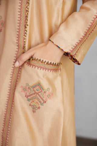 Torani-Natural Beige Chandan Kashish Kurta Set-INDIASPOPUP.COM