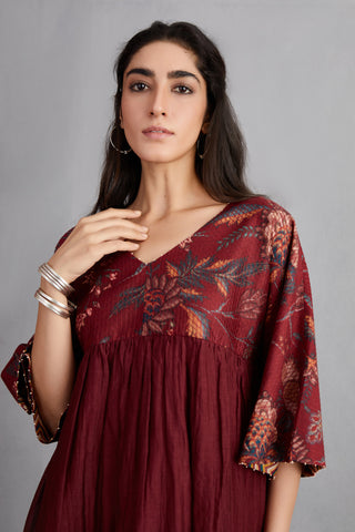 Torani-Garnet Red Sanobar Lolita Dress-INDIASPOPUP.COM