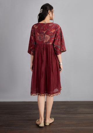 Torani-Garnet Red Sanobar Lolita Dress-INDIASPOPUP.COM