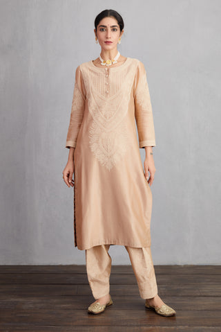 Torani-Natural Beige Chandan Revaa Kurta Set-INDIASPOPUP.COM