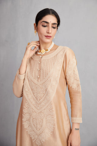 Torani-Natural Beige Chandan Revaa Kurta Set-INDIASPOPUP.COM