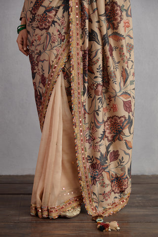 Torani-Natural Beige Chandan Revathi Saree-INDIASPOPUP.COM