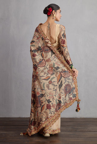 Torani-Natural Beige Chandan Revathi Saree-INDIASPOPUP.COM