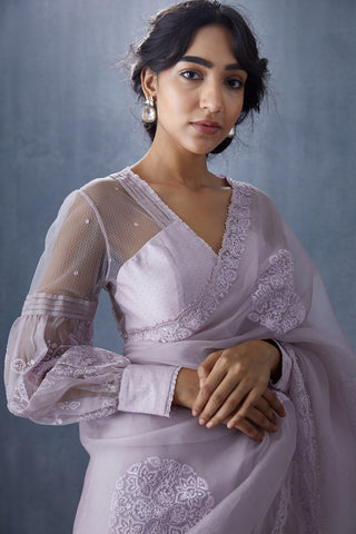 Torani-Lilac Bakaayan Aadira Blouse-INDIASPOPUP.COM