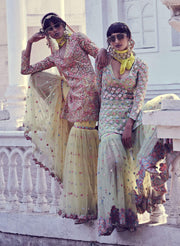 Tamanna Punjabi Kapoor-Green Embellished Sharara Set-INDIASPOPUP.COM