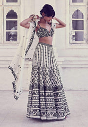 Tamanna Punjabi Kapoor-Black And White Embellished Sharara Set-INDIASPOPUP.COM