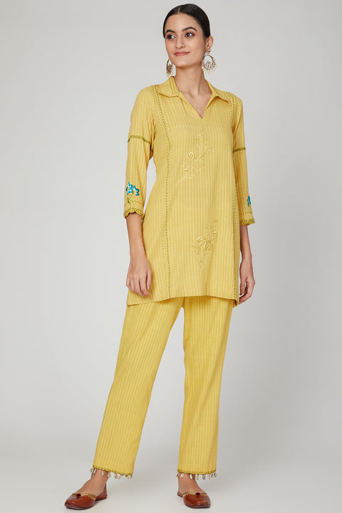 The Right Cut-Sunset Jasmine Short Kurta Pants Set-INDIASPOPUP.COM