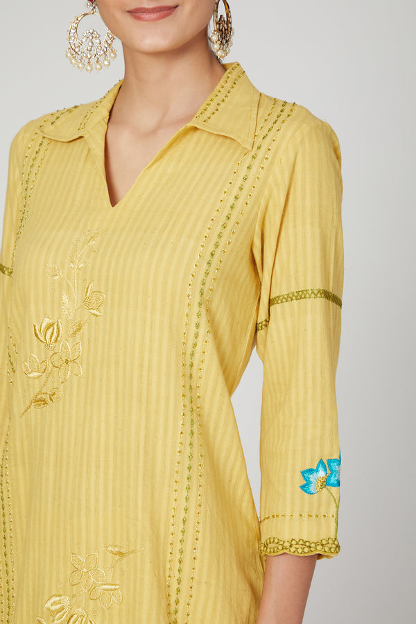 The Right Cut-Sunset Jasmine Short Kurta Pants Set-INDIASPOPUP.COM