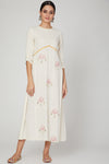 The Right Cut-White Lotus Midi Dress/Kurta-INDIASPOPUP.COM