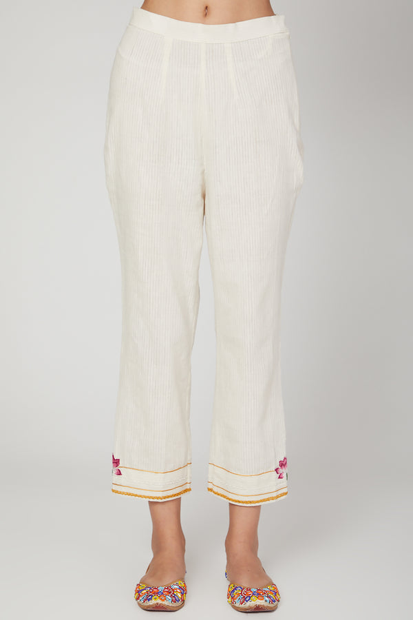 The Right Cut-White Lotus Cape Pant Dupatta Set-INDIASPOPUP.COM