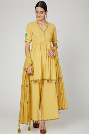 The Right Cut-Sunset Jasmine Kurta Palazzo Set-INDIASPOPUP.COM