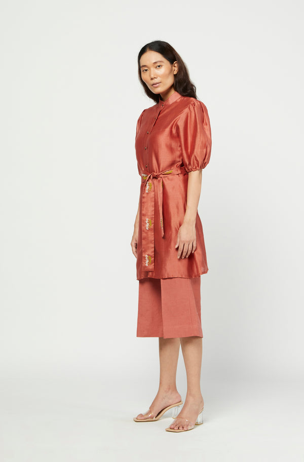 Meadow-Red Embroidered Tunic Set-INDIASPOPUP.COM