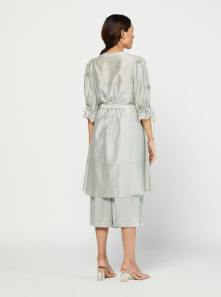 Meadow-Sage Embroidered Tunic Set-INDIASPOPUP.COM