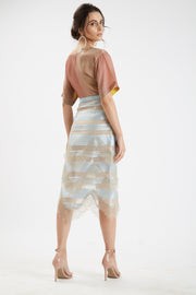 Nidhi Yasha-Multicolor Handloom Silk Skirt Set-INDIASPOPUP.COM