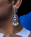 Tizora-Blue Enamelled Earrings-INDIASPOPUP.COM