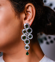 Tizora-Faux Green Diamond Earrings-INDIASPOPUP.COM