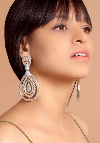 Tizora-Evening Wear Glam Diamond Earrings-INDIASPOPUP.COM