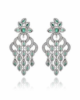 Tizora-Green Antique Diamond Earring Chandeliers-INDIASPOPUP.COM