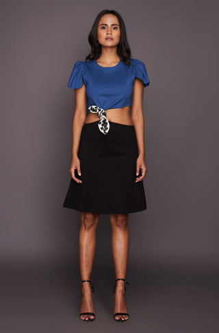 Deepika Arora-Blue Black Cutout Dress-INDIASPOPUP.COM