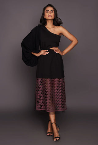 Deepika Arora-Black One Shoulder Dress-INDIASPOPUP.COM