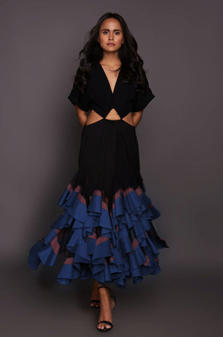 Deepika Arora-Black Ruffled Dress-INDIASPOPUP.COM