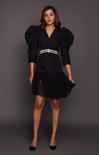 Deepika Arora-Black Side Cutout Dress-INDIASPOPUP.COM