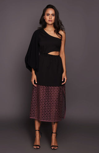 Deepika Arora-Black One Shoulder Dress-INDIASPOPUP.COM