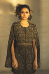 Parul And Preyanka-Olive Cape With Pant & Belt-INDIASPOPUP.COM