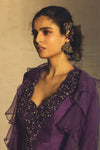 Parul And Preyanka-Purple Anarkali With Cape-INDIASPOPUP.COM