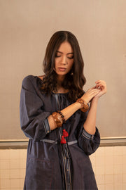 Payal Pratap-Navy Wes Tassel Tunic-INDIASPOPUP.COM