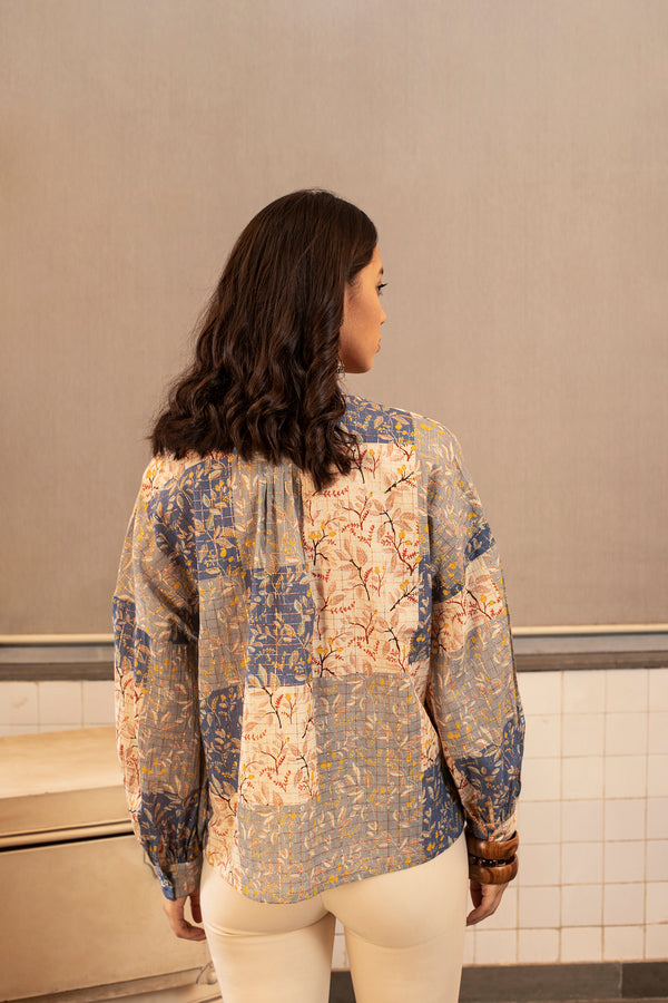 Payal Pratap-Blue Rollins Printed Top-INDIASPOPUP.COM