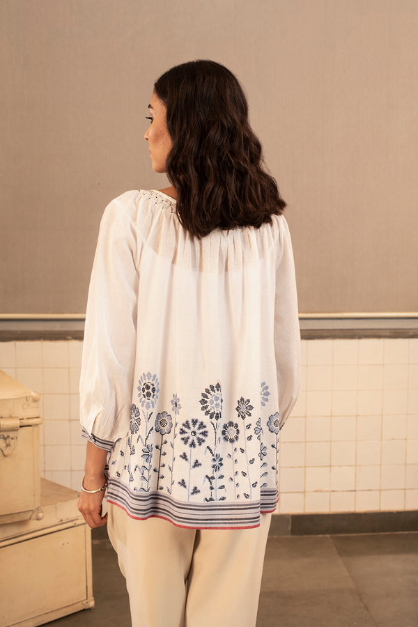 Payal Pratap-Ecru Metheny Embroidered Top-INDIASPOPUP.COM