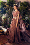 Bhumika Sharma - Maroon & Beige Embroidered Saree - INDIASPOPUP.COM