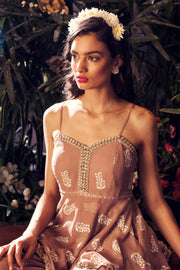 Bhumika Sharma - Beige Peplum Top With Palazzo - INDIASPOPUP.COM