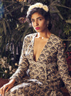 Bhumika Sharma - Blue & Beige Hem Top With Skirt - INDIASPOPUP.COM