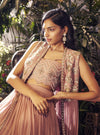 Bhumika Sharma - Pink Cape With Bustier & Skirt - INDIASPOPUP.COM