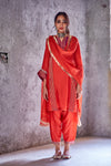 Shivani Bhargava-Red Laxmi Kurta & Pants With Dupatta-INDIASPOPUP.COM