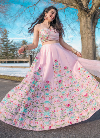 Chamee And Palak-Pink Lehenga Set-INDIASPOPUP.COM